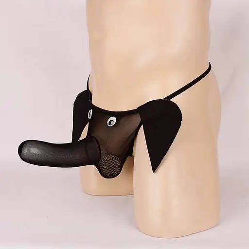 Чоловічі еротичні труси Слоненя чорні XL з вухами - фото 1