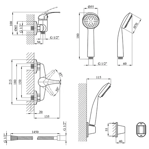 Смеситель для душа Agua Leon-C050 (CV012076) - фото 7