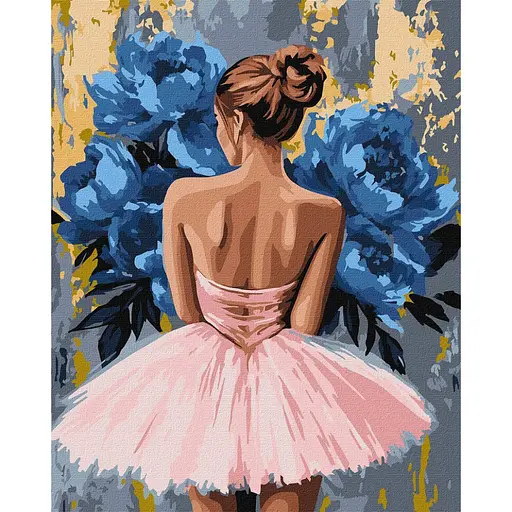 Картина по номерам "Балерина з блакитними півоніями" ©art_selena_ua KHO8661, 40x50 см