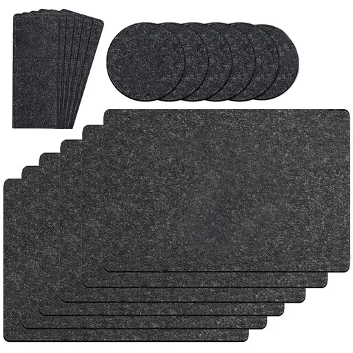 Набір столових килимків з 18 повстяних килимків, які можна прати, включаючи (18 предметів)