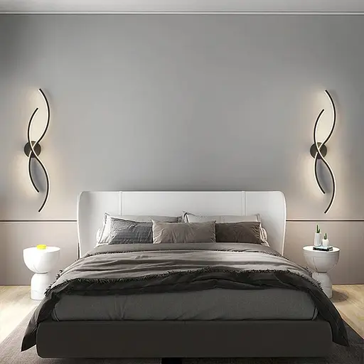 Настінний чорний бра Double Wave у 2-х розмірах Line F довжина 80 см Арт. WM35 BK - фото 7