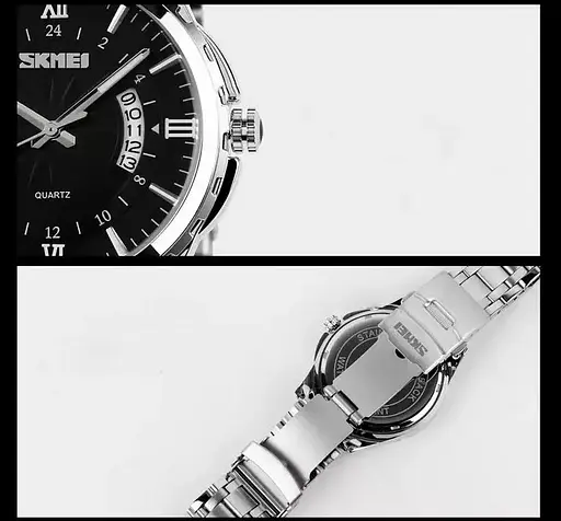 Чоловічий наручний годинник Skmei 9069 Сріблясті з чорним - фото 5