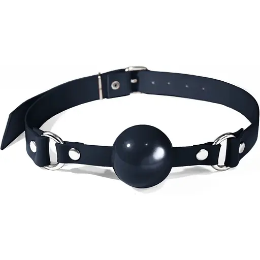 Кляп силиконовый Feral Feelings Silicon Ball Gag Black/Black, черный ремешок, черный шарик