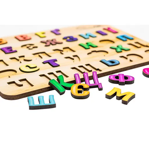 Розвиваюча іграшка PuzzleOK Абетка Арт-11229, 33 елемента A4 дерев'яна - фото 3