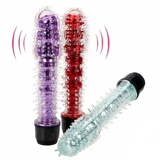 Гелевый мягкий вагинальный вибратор на батарейках для женщин 17 см красный - фото 2