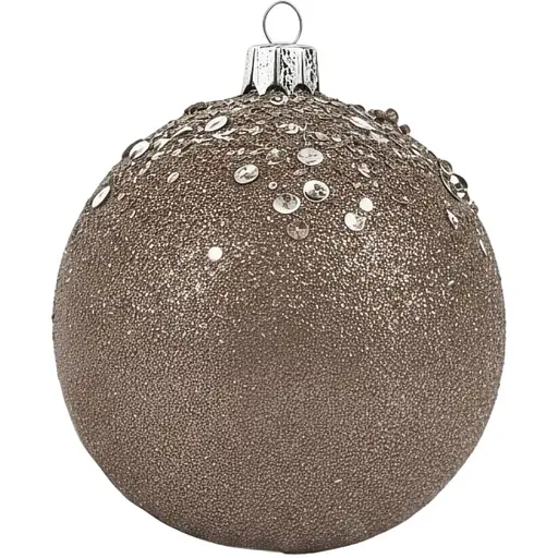 Куля ялинкова Dashuri декоративна 12 см з гліттером, мокко 1201988013