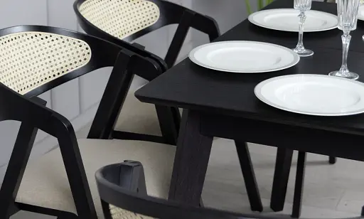 Стол Милан черный 1100/1400x700x750 черные ноги - фото 11