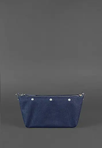 Шкіряна плетена жіноча сумка Пазл S синя Crazy Horse - фото 4