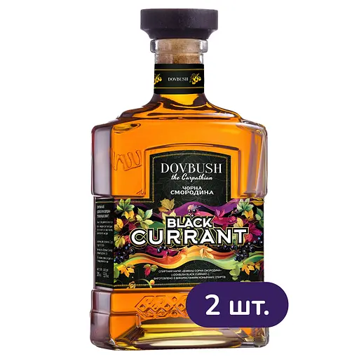 Спиртний напій Довбуш Карпатський Чорна Смородина 30% 1 л (2 шт. х 0.5 л) - фото 1