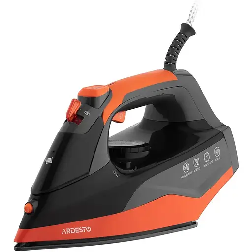Утюг Ardesto IR-C2233-GR, Black/Orange, 2200W, керамика, паровой удар, резервур 340мл, защита от кальцинации, антикапля, плавная регулировка мощности пара, автоматическое отключение