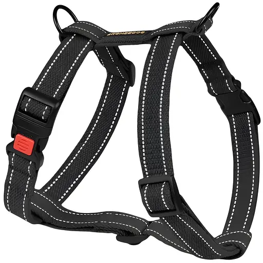 Шлея для собак Barksi Cotton Н-подібна М 28-48х40-66х2 см графіт - фото 1