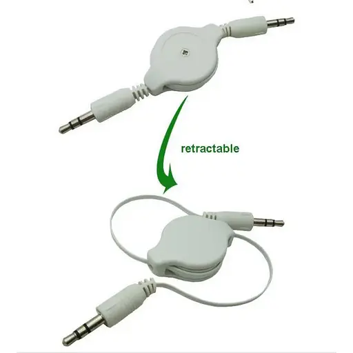 Кабель AUX Audio 3.5мм M/M 0.8 м самозмотуючий білий