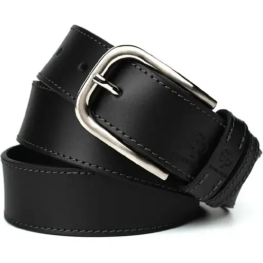 Ремінь шкіряний Grande Pelle чорний 120х4х0.5 см acs0032054 - фото 1