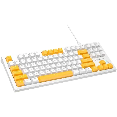 Клавиатура Aula F3032 Dark Yellow keys RGB White (6948391201757) - фото 3