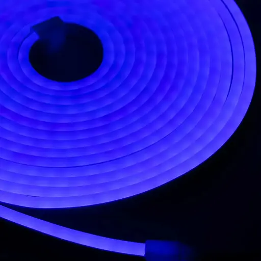 Лента неоновая силиконовая LED Neon с блоком питания 5M 12 Вт-220 Вт Синий - фото 5