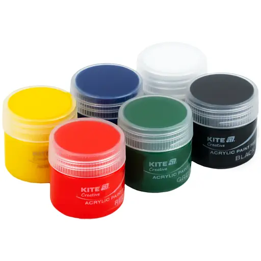 Краски акриловые для ткани Kite Creative 6 цветов 20 мл (K-277) - фото 2