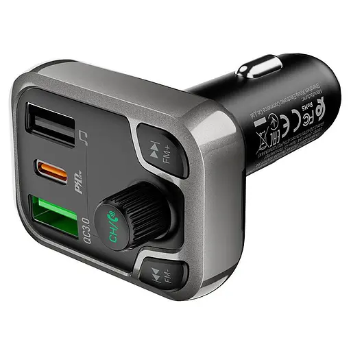 Автозарядный с FM-модулятором BOROFONE bc38 Flash Energy 2 выхода USB+Type-C PD 20W - фото 1