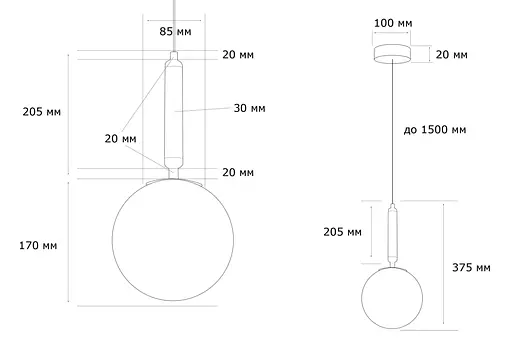 Підвісний світильник MJ-Light FARO 180 BK 16009 - фото 4