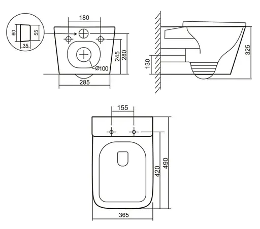 Унитаз подвесной Qtap Robin Ultra Quiet, с сиденьем Slim Duroplast/Soft-close/Quick relase QT17332303ASSB - фото 8