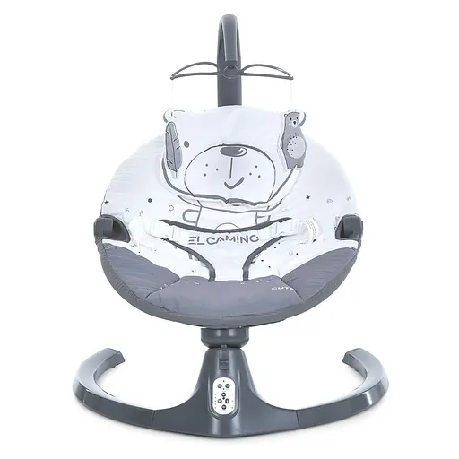 Колыбельный центр El Camino ME 1116 Cute Dark Gray шезлонг с музыкой и функцией укачивания для малышей - фото 2