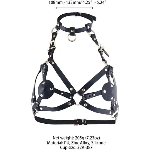 Портупея на грудь Lockink Sevanda Queen Chest Harness With Removable Bra - фото 7