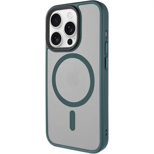 Чехол Epik TPU+PC Metal Buttons with MagSafe для Apple iPhone 15 Pro 6.1 Зеленый
