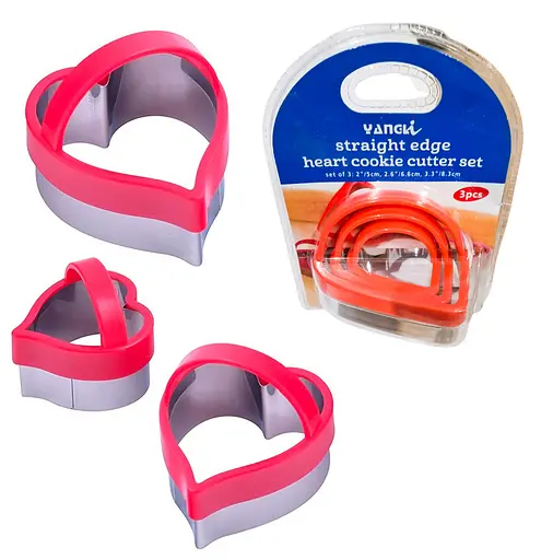 Набір кулінарних форм для десертів, тістечок, печива, тіста (викладки/вирубки) у формі сердець, Мед 86702 - фото 1