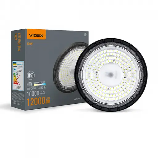 LED світильник висотний ХайБей VIDEX 100W 5000K 12000Lm 220V чорний - фото 1