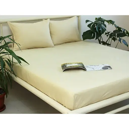 Простыня на резинке с наволочками TAG Tekstil Vanilla 160х200х20 см 000224325