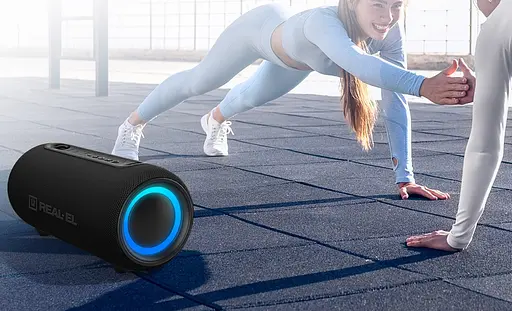 Портативна колонка Real-El RX725 15W Bluetooth TWS, RGB, Black - фото 12
