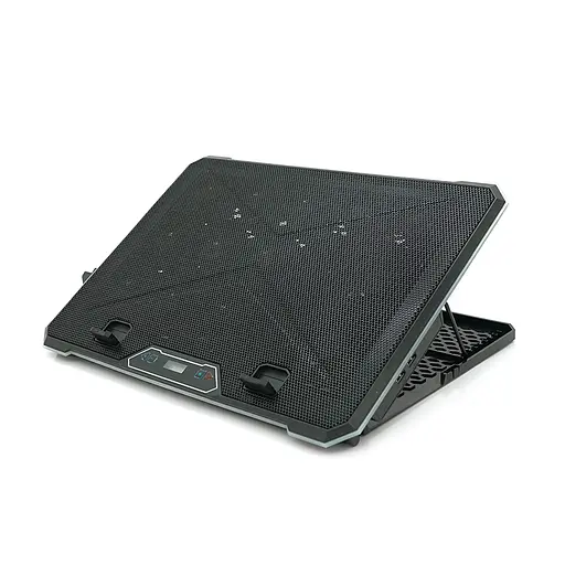 Підставка під ноутбук IceCoorel K15D, 10-19", 15 * 60mm 2550±10% RPM, корпус пластик + алюміній, 2xUSB 2.0 + LCD, 415x296x28mm, RGB, Box, Q10 - фото 2