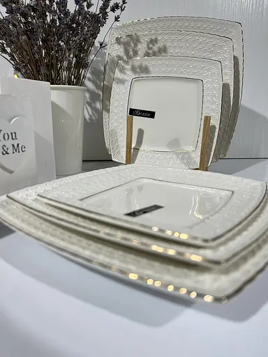 Тарілка Interos Снігова Королева порцелянова біла мілка квадратна 16.5 см 222816-А - фото 3