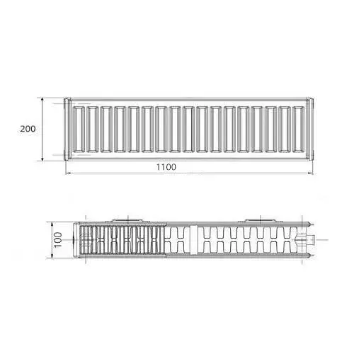 Радіатор сталевий Korado 22K бокове підключення 200x1100 мм Білий 30412 - фото 2