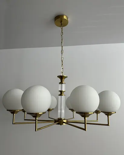 Люстра Edlin PL321163-8 Amiria E27 8x12W IP20 латунний - фото 3