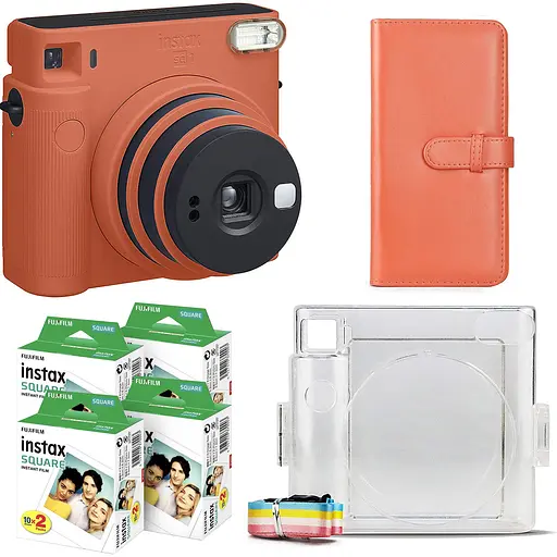 Подарочный набор фотоаппарат Fujifilm Instax Square SQ1, Фотобумага 80 шт, Прозрачный чехол, Фотоальбом 80 - фото 1
