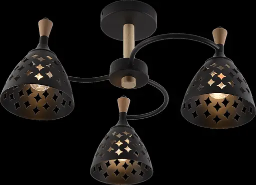 Люстра декоративна V XA1515/3 BK+WOOD - фото 2