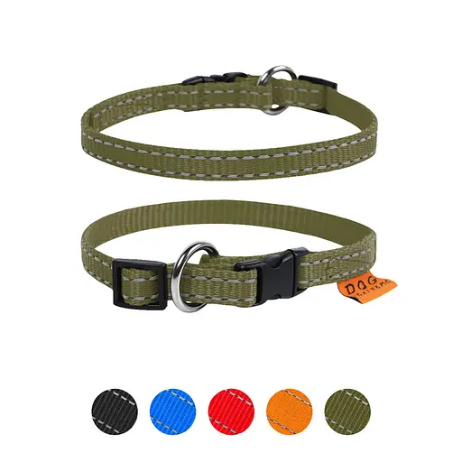 Нашийник Dog Extreme з нейлону регульований (ширина 10мм довжина 20-30см) хакі - фото 2
