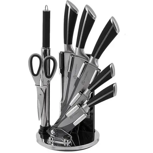 Набор ножей Edenberg на подставке нержавеющая сталь 9 предметов (EB-3611)