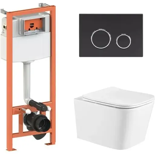 Набір Q-tap Nest 4 в 1 підвісний унітаз Crow Ultra Quiet 490x360x290 + комплект інсталяції QT05335171W45128 - фото 1