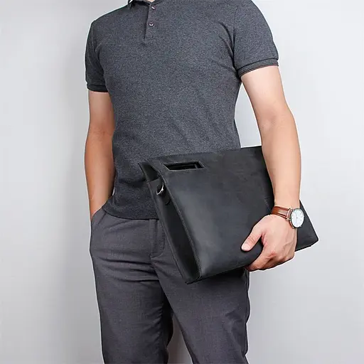 Кожаная мужская сумка через плечо John McDee 35х28х5.5 см sum0025814 - фото 4