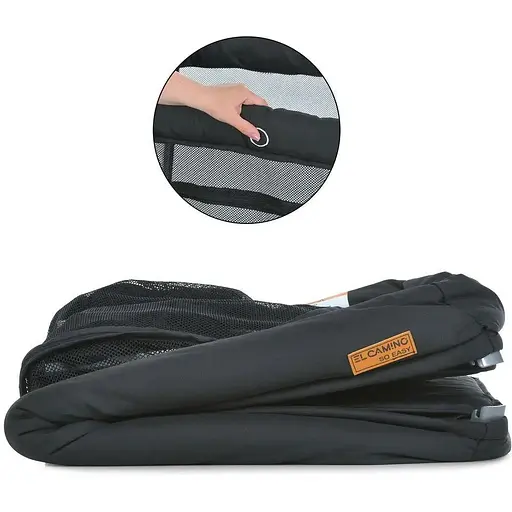 Кроватка-манеж El Camino ME 1194 SO EASY Black 2 уровня матрас чехол до 15 кг - фото 6