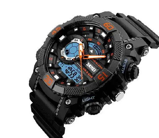 Чоловічий спортивний наручний годинник Skmei 1228 Помаранчевий - фото 3