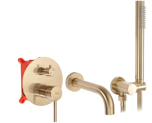 Змішувач для ванни Rea Lungo + Box прихованого монтажу brushed gold REA-B7503 Золотий - фото 1