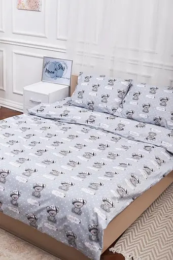 Комплект постельного белья Moon&Star семейный 160х220х2 наволочки 2х70х70 Teddy Boy Бязь Gold Люкс - фото 1