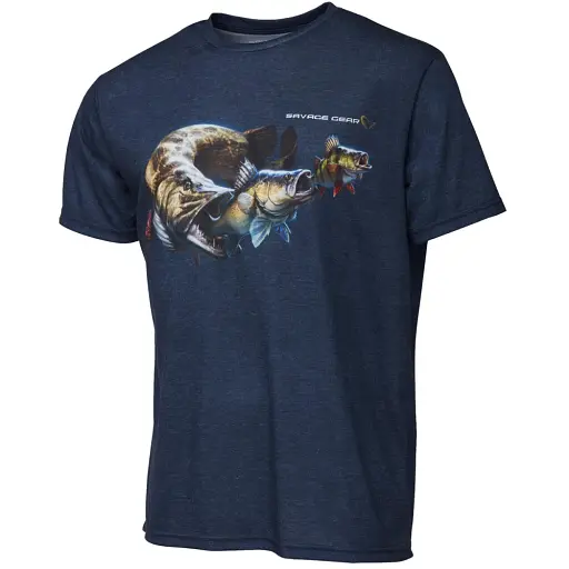 Футболка Savage Gear Cannibal T-Shirt XXL Blue - фото 1