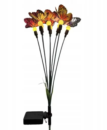 Світильники Sun Lamp садові на сонячних батареях світлове вікно із зеленим листям та метеликами 2 шт - фото 3