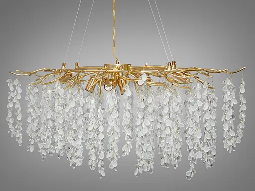 Алюмінієва кришталева люстра Гліцинія витягнутої форми, 10 ламп - фото 4