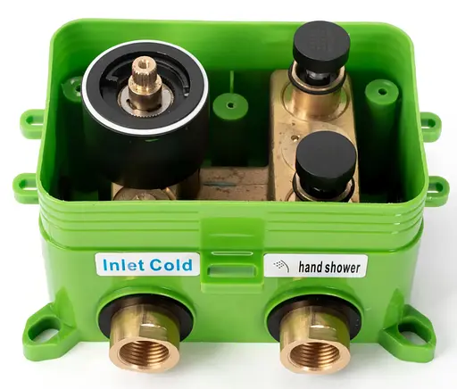 Душова система прихованого монтажу Rea Lungo Miler + Box з термостатом brushed gold REA-P6716, Золотий - фото 6