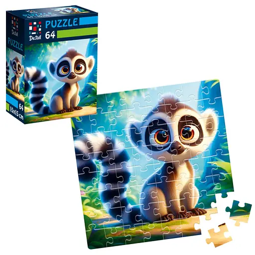 Пазли De.tail Лемур в джунглях, 64 деталі, DT1234-14