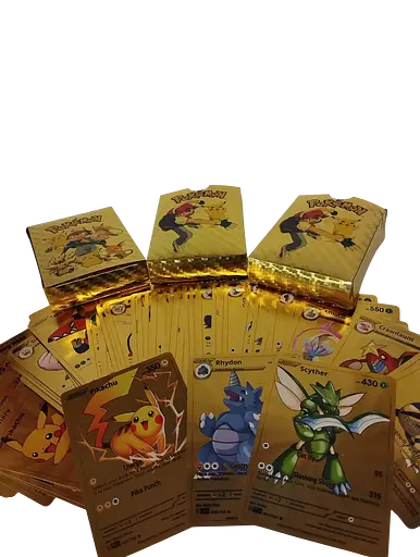 Карточки Покемон золотые, Мега набор 1 уп ,55 карт, коллекционные